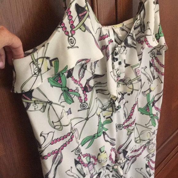 ❤️Ultra fem print ruffles pearls shoes cami tank - Picture 6 of 16